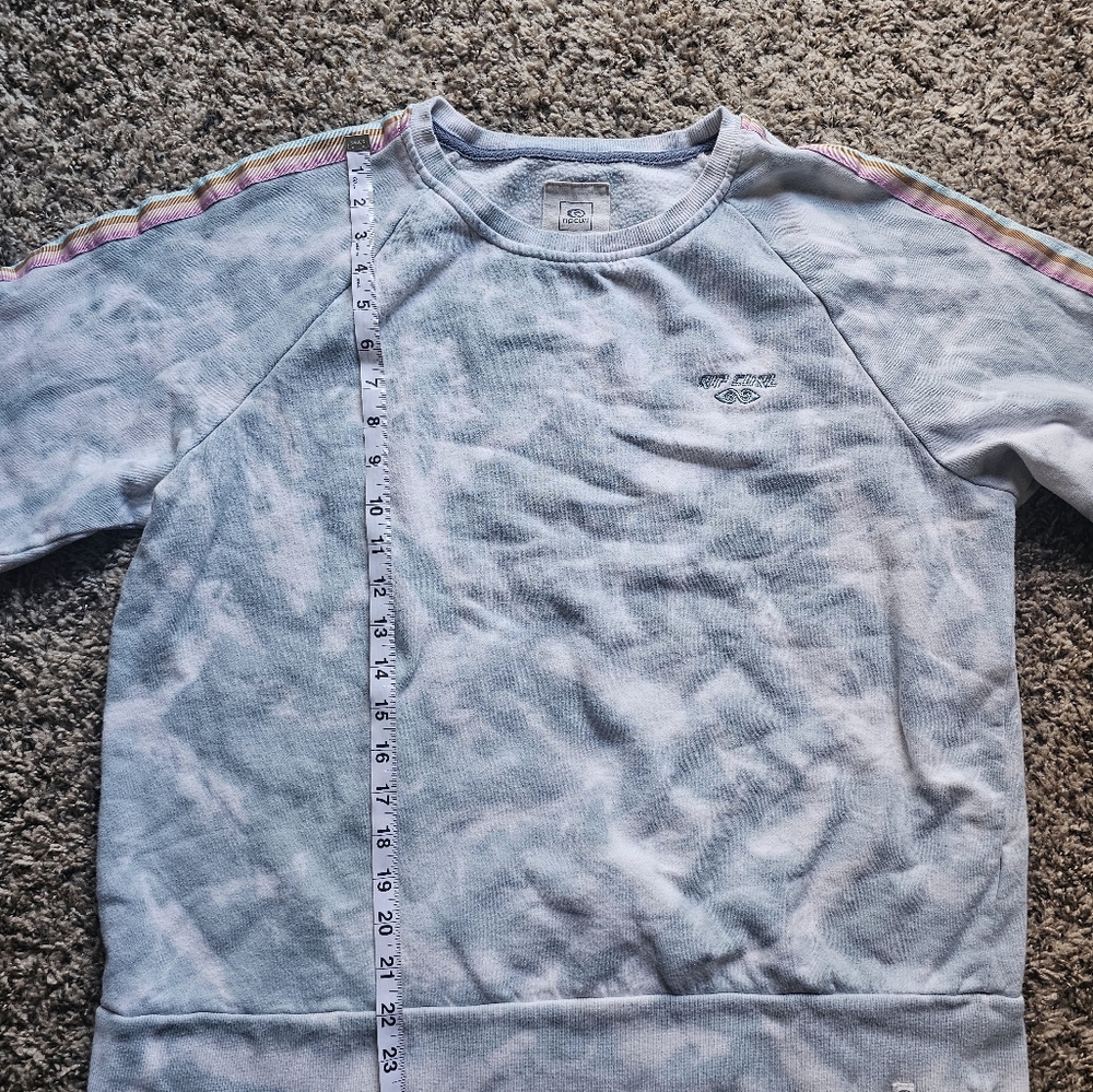 RIP CURL‎ sky tie dye Pastel Stripe sleeves surf cotton blend Sweatshirt size M - Picture 4 of 8